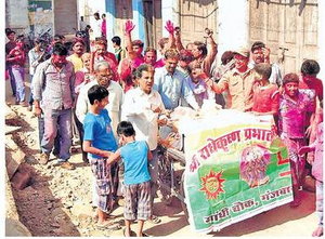 गंजबासौदा-फीका रहा रंगपंचमी जुलूस