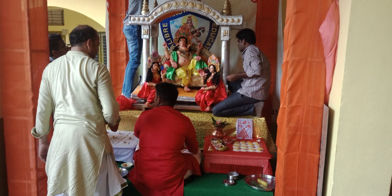 मॉडल पब्लिक स्कूल में बिराजे गणपति जी