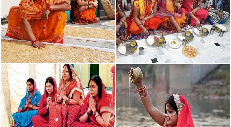 छठ महापर्व के चौथे और समापन के दिन व्रतियां सूर्योदय होने से पहले ही घाट और तालाबों में एकत्र हो गई हैं।