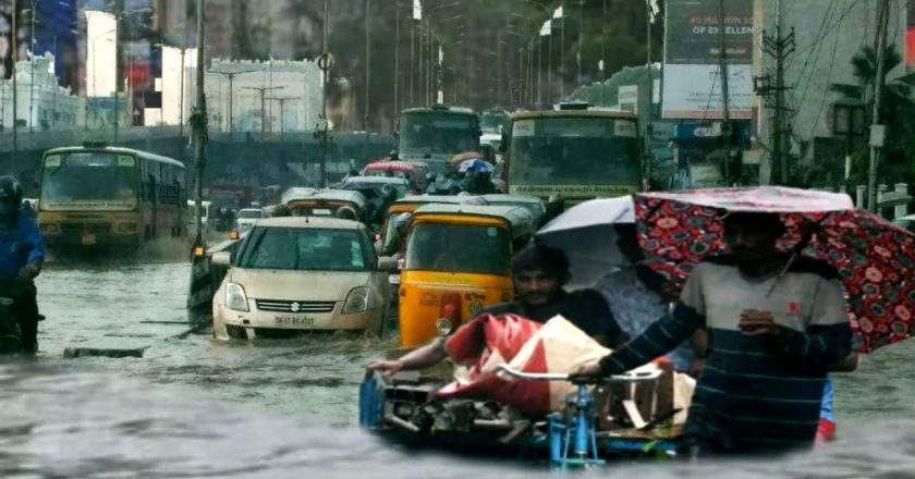बारिश में बेहाल हुई जिंदगी:तमिलनाडु के 20 जिलों में रेड अलर्ट, चेन्नई एयरपोर्ट पर आने वाली फ्लाइट बंद; सड़कों पर कमर तक पानी