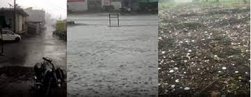 MP में तेज हवा-पानी के साथ खूब ओले गिरे:खजुराहो में 1.29 इंच बरसात, भोपाल भी तर; इंदौर-खंडवा में बिजली गिरने से 3 की मौत